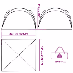 vidaXL Party Tent Garden Party Gazebo Outdoor Patio Canopy Marquee Waterproof - white - Additional view 9