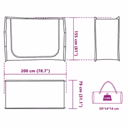 vidaXL Storage Tent Lightweight Tent Camping Utility Tent Grey Waterproof