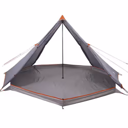 vidaXL Family Tent Tipi 8-Person Patio Camping Tent Grey and Orange Waterproof - Additional view 4