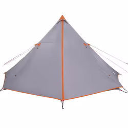 vidaXL Family Tent Tipi 8-Person Patio Camping Tent Grey and Orange Waterproof - Additional view 5