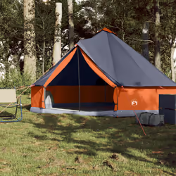 vidaXL Family Tent Tipi 8-Person Camping Tent Lightweight Tent Waterproof - grey and orange - Additional view 2