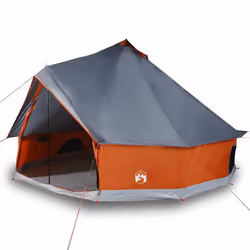 vidaXL Family Tent Tipi 8-Person Camping Tent Lightweight Tent Waterproof - grey and orange - Additional view 6