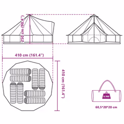 vidaXL Family Tent Tipi 8-Person Camping Tent Lightweight Tent Waterproof - 8-person - Additional view 3