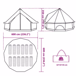 vidaXL Family Tent Tipi 8-Person Camping Tent Lightweight Tent Waterproof - blue, 12-person - Additional view 3