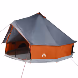 vidaXL Family Tent Tipi 8-Person Camping Tent Lightweight Tent Waterproof - grey and orange, 12-person - Additional view 4