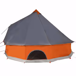 vidaXL Family Tent Tipi 8-Person Camping Tent Lightweight Tent Waterproof - grey and orange, 12-person - Additional view 7