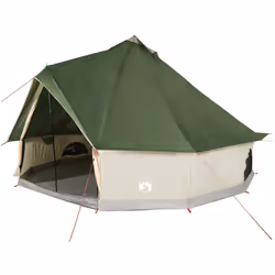 vidaXL Family Tent Tipi 8-Person Camping Tent Lightweight Tent Waterproof - green, 10-person
