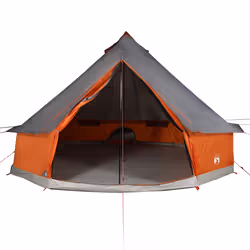 vidaXL Family Tent Tipi 8-Person Camping Tent Lightweight Tent Waterproof - grey and orange, 10-person - Additional view 6