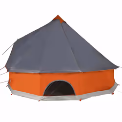 vidaXL Family Tent Tipi 8-Person Camping Tent Lightweight Tent Waterproof - grey and orange, 10-person - Additional view 7