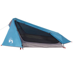 vidaXL Camping Tent Tunnel 1-Person Patio Dome Tent Blackout Fabric Waterproof - blue