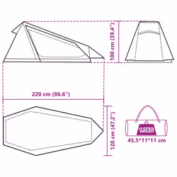 VidaXL 94609 camping tent Blue Tunnel tent - Additional view 3
