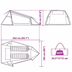 vidaXL Camping Tent Tunnel 2-Person Lightweight Tent Dome Tent Waterproof - white blackout