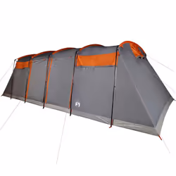 vidaXL Family Tent Tunnel Camping Tent Fishing Lightweight Tent Waterproof - grey and orange, 8-person - Additional view 4