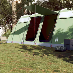 vidaXL Family Tent Tunnel Camping Tent Fishing Lightweight Tent Waterproof - green, 10-person