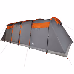 vidaXL Family Tent Tunnel Camping Tent Fishing Lightweight Tent Waterproof - grey and orange, 10-person - Additional view 4