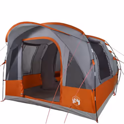 vidaXL Family Tent Tunnel 7-Person Lightweight Tent Camping Tent Waterproof - Grey and orange, 3-person - Additional view 4