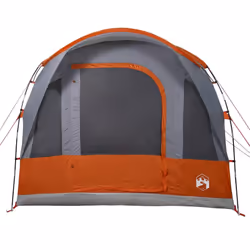vidaXL Family Tent Tunnel 7-Person Lightweight Tent Camping Tent Waterproof - Grey and orange, 3-person - Additional view 5