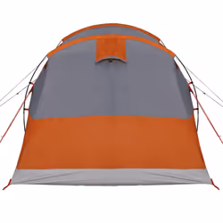 vidaXL Family Tent Tunnel 7-Person Lightweight Tent Camping Tent Waterproof - Grey and orange, 3-person - Additional view 7