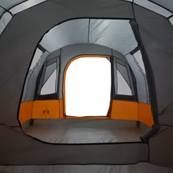 vidaXL Family Tent Tunnel 7-Person Lightweight Tent Camping Tent Waterproof - Grey and orange, 3-person - Additional view 8