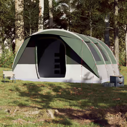 vidaXL Family Tent Tunnel 7-Person Lightweight Tent Camping Tent Waterproof - Green, 7-person