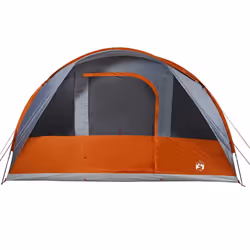 vidaXL Family Tent Tunnel 7-Person Lightweight Tent Camping Tent Waterproof - Grey and orange, 7-person - Additional view 5
