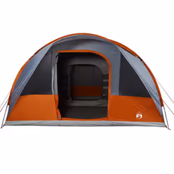 vidaXL Family Tent Tunnel 7-Person Lightweight Tent Camping Tent Waterproof - Grey and orange, 7-person - Additional view 6