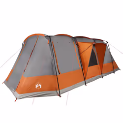 vidaXL Camping Tent Tunnel 4-Person Lightweight Tent Grey & Orange Waterproof - Additional view 4