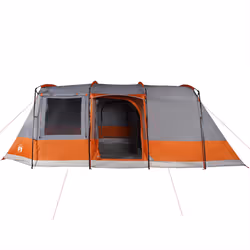 vidaXL Camping Tent Tunnel 4-Person Lightweight Tent Grey & Orange Waterproof - Additional view 5