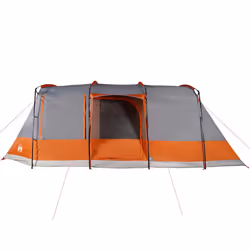 vidaXL Camping Tent Tunnel 4-Person Lightweight Tent Grey & Orange Waterproof - Additional view 6