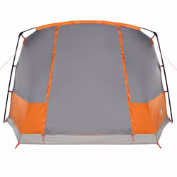 vidaXL Camping Tent Tunnel 4-Person Lightweight Tent Grey & Orange Waterproof - Additional view 7