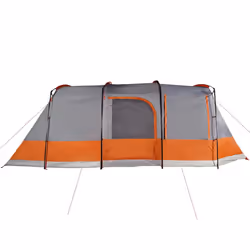 vidaXL Camping Tent Tunnel 4-Person Lightweight Tent Grey & Orange Waterproof - Additional view 8