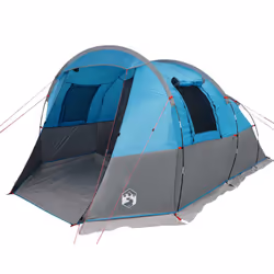 vidaXL Camping Tent Tunnel 4-Person Lightweight Dome Tent Green Waterproof - blue