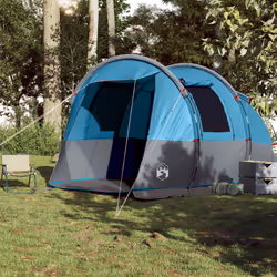 vidaXL Camping Tent Tunnel 4-Person Lightweight Dome Tent Green Waterproof - blue
