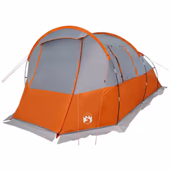 vidaXL Camping Tent Tunnel 4-Person Lightweight Tent Grey & Orange Waterproof - Additional view 4
