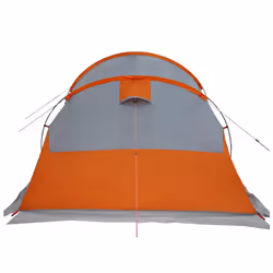 vidaXL Camping Tent Tunnel 4-Person Lightweight Tent Grey & Orange Waterproof - Additional view 8