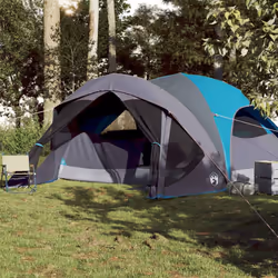vidaXL Family Tent Cabin 6-Person Camping Tent Lightweight Tent Waterproof - blue