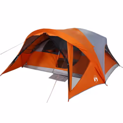 vidaXL Family Tent Cabin 6-Person Camping Tent Lightweight Tent Waterproof - grey and orange