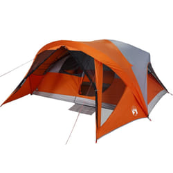 vidaXL Family Tent Cabin 6-Person Camping Tent Lightweight Tent Waterproof - grey and orange
