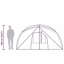 vidaXL Family Tent Cabin 6-Person Camping Tent Lightweight Tent Waterproof - grey and orange