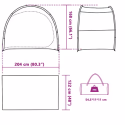 vidaXL Storage Tent Lightweight Tent Utility Tent Grey and Orange Waterproof