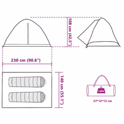 vidaXL Camping Tent Dome 2-Person Lightweight Tent Dome Tent Blue Waterproof