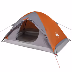 vidaXL Camping Tent Dome 2-Person Lightweight Tent Grey and Orange Waterproof - Additional view 4