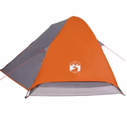 vidaXL Camping Tent Dome 4-Person Lightweight Tent Grey and Orange Waterproof - Additional view 7