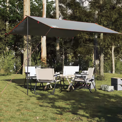vidaXL Camping Tarp Tarpaulin Shelter Sunshade Grey and Orange Waterproof