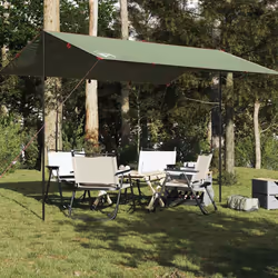 vidaXL Camping Tarp Outdoor Patio Tarpaulin Shelter Sunshade Green Waterproof - Additional view 2