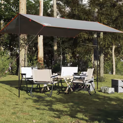 vidaXL Camping Tarp Tarpaulin Shelter Sunshade Grey and Orange Waterproof