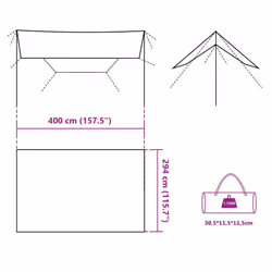 vidaXL Camping Tarp Tarpaulin Shelter Sunshade Grey and Orange Waterproof - Additional view 9