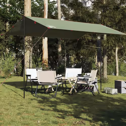 vidaXL Camping Tarp Outdoor Patio Tarpaulin Shelter Sunshade Green Waterproof - Additional view 2