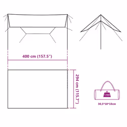 vidaXL Camping Tarp Tarpaulin Shelter Sunshade Grey and Orange Waterproof - Additional view 9