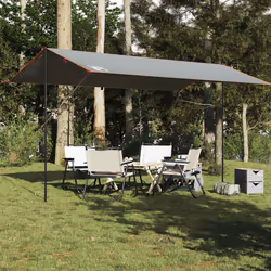 vidaXL Camping Tarp Tarpaulin Shelter Sunshade Grey and Orange Waterproof